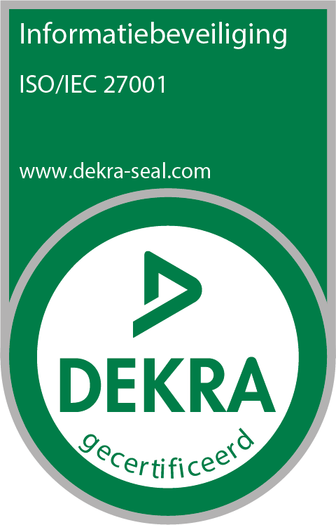 ISO/IEC 27001 gecertificeerd door DEKRA